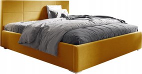 Čalúnená posteľ 140x200 s úložným priestorom na posteľnú bielizeň matrac Matia Žltá