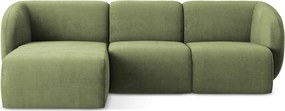 Zelená ženilková rohová pohovka (ľavý roh/s leňoškou) Lani – Makamii