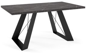 Rozkladací jedálenský stôl TAIT čierny mramor Rozmer stola: rozmer 140cm