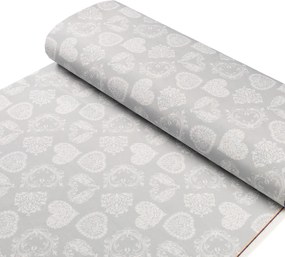 Biante Dekoračný obdĺžnikový obrus PML-071 Srdce s ornamentami na sivom 80x120 cm