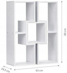 Regál na knihy, modulárna skriňa, komoda, police, BIELA