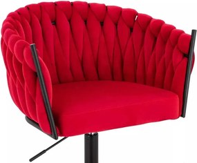 LuxuryForm DESIGN Stolička NORDEN VELUR na čiernom kríži - červená