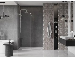 Mexen Velar, posuvné dvere do otvoru 150x200 cm, 8mm číre sklo, chrómový profil, 871-150-000-01-01