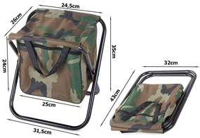 Verk 01667 Kempingová skladacia stolička s taškou maskáč