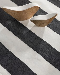 Bežec s volánom 40x160 cm farba produktu čierna látka vzorované