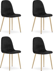 Jedálenská stolička PADVA VELVET, čierna