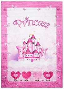 Dievčenský koberec s motívom zámku pre princezné Šírka: 80 cm | Dĺžka: 150 cm