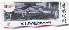 LEAN Toys Kovové športové vozidlo, trecí pohon, otvárateľné prvky 1:24 čierna