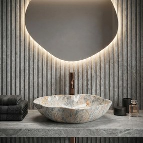 Rea Pearl Ruststone, umývadlo na dosku 505x380x135 mm, imitácia kameňa, REA-U0620