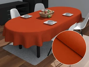 Biante Veľký dekoračný oválny obrus BKU-105 Tehlovo červený 220x260 cm