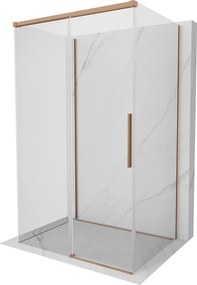 Mexen Rox-3S, 3-stenný sprchový kút 145 x 90 cm, 8mm číre sklo, medený profil, 8C2-145-090-65-00-3S