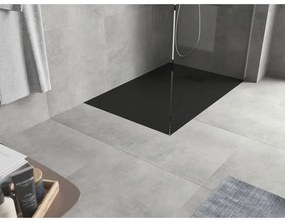 Mexen Hugo, obdĺžniková sprchová vanička SMC 130 x 70 cm, čierna, čierna krytka, 42707013-B