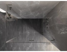 Mexen Lunar-F L, 1-krídlový sprchový kút so skladacími dverami, pravý, 95 x 80 cm, 8mm číre sklo, brúsená oceľ profil, 836L-095-080-97-00-P