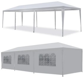 Záhradný stan 8 stenový 3x9 m -  biely