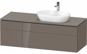 DURAVIT L-Cube závesná skrinka pod umývadlo na dosku (umývadlo vpravo), 4 zásuvky, 1420 x 550 x 482 mm, Flanel šedá vysoký lesk, LC4875089890000