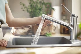 Hansgrohe Zesis M33, páková kuchynská batéria 150, vyťahovacia sprška, 2jet, chrómová, HAN-74820000