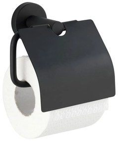 Čierny držiak na toaletný papier Wenko Bosio Cover