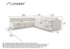 Krémovobiela rohová pohovka (ľavý roh) Flex Felix – Miuform