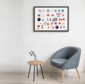 Toptabule.sk Biela tabuľa na magnetky v drevenom šedom ráme 90x60 cm