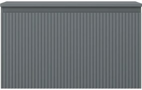 Mexen Rivel, kúpeľňová skrinka 80 cm s hornou časťou, 1 zásuvka, drážkovaná, grafitová matná, 91A20-08047-1-BFC66
