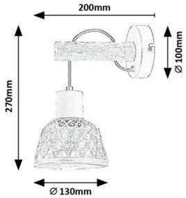 Rabalux 71025 nástenné svietidlo Rattan, čierna