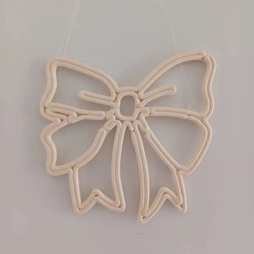 DECOLED Vianočná mašľa, 30 cm, biela