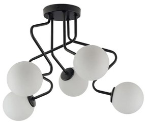 Luster na tyči ZIGZAG 5xG9/12W/230V čierna