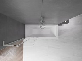 Mexen Velar L, 2-krídlová posuvná vaňová zástena 75 x 150 cm, 8mm číre sklo, brúsená oceľ, 896-075-003-01-97