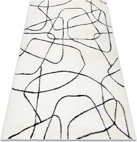 Dywany Łuszczów, Kusový koberec Mode 8522 abstract cream/black, 240x330, biela, chodba / predsieň