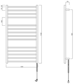 Sapho Sapho, REDONDO elektrický sušiak uterákov, guľatý, 630x1160 mm, 130 W, leštená nerez, ER230V