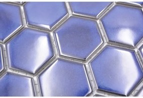 Keramická mozaika HX560 šesťuholník uni kobaltovo modrá lesklá
