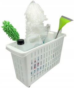 Arte Regal Úložný box s kolieskami, atypicky úzky, biely, Agnes, 20 l, 46 x 18 x 26