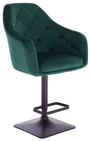LuxuryForm DESIGN Barová stolička ANDORA VELUR na čierne podstave - zelená