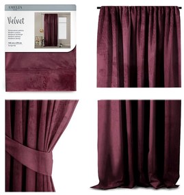 Záves AmeliaHome Velvet 140x270 cm burgundy