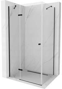 Mexen Roma, sprchovací kút 90 (dvere) x 120 (stena) cm, 6mm číre sklo, čierny profil, 854-090-120-70-00