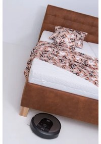 Čalúnená posteľ s matracom a úložným priestorom VIOLET 180x200 cm koňaková hnedá