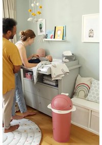 Tmavoružový plastový odpadkový kôš na plienky 25 l Whale – Kindsgut