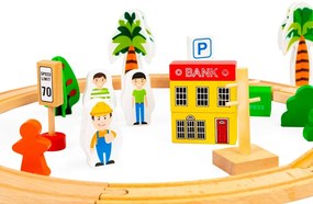 Drevená vláčkodráha  Eco Toys - 74 dielikov