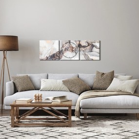 Obraz - Imitácia mramoru (s hodinami) (90x30 cm)