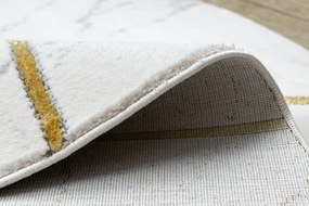 Dywany Łuszczów, Kusový koberec Emerald geometric 1012 cream and gold kruh, 160x160 (priemer) kruh, biela, obývacia izba