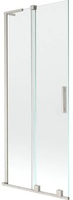 Mexen Velar L, 2-krídlová posuvná vaňová zástena 80 x 150 cm, 8mm číre sklo, brúsená oceľ, 896-080-003-01-97