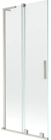 Mexen Velar L, 2-krídlová posuvná vaňová zástena 80 x 150 cm, 8mm číre sklo, brúsená oceľ, 896-080-003-01-97