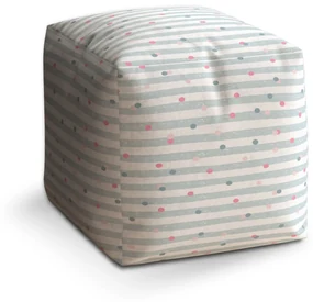 Sablio Taburet Bodky a pruhy: 40x40x40 cm
