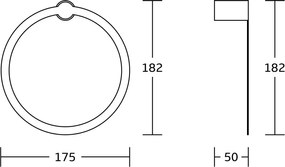 Mexen Base, prsteňový držiak na uteráky, čierna - zlatá, 7088232-57