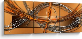 Abstraktný obraz (s hodinami) (90x30 cm)