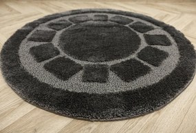 Kúpeľňový koberček Ocean tmavosivý kruh