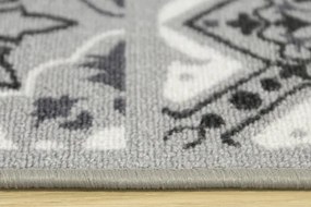 Protišmykový koberec / behúň Patchwork sivý