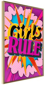 Artgeist Plagát - Girls Rule II [Poster] Veľkosť: 20x30, Verzia: Zlatý rám