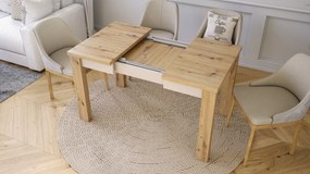 FONTE Dub Artisan / béžový - KLASICKÝ STÔL DO KUCHYNE/OBÝVACEJ IZBY 85x75 ROZKLADANÝ DO 130 cm!