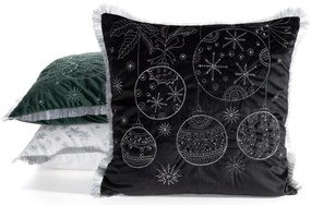 VIANOČNÁ DEKORAČNÁ OBLIEČKA NA VANKÚŠ HOLLY 45X45 CM ČIERNA